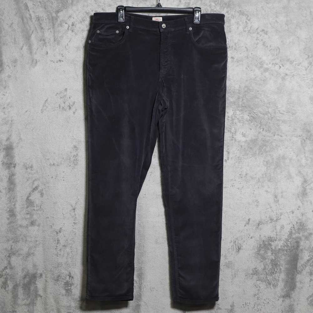 Faherty Pants Mens 37x32 Dark Blue Corduroy Chino Straight Fit 5-Pocket Preppy